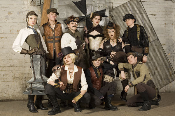 group of people in steam punk costumes